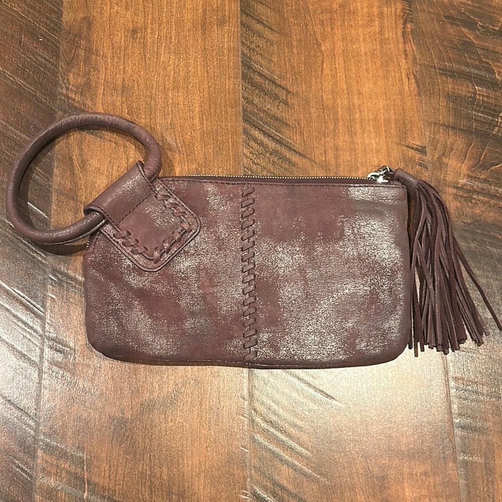 HOBO purple Leather sable wristlet